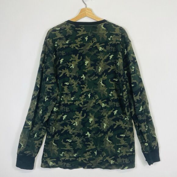 Ralph Lauren Polo Green Camo Camouflage Waffle Weave Knit Thermal Shirt Men's XL - Picture 5 of 7